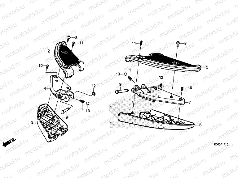 F-14-10 REAR FOOTREST