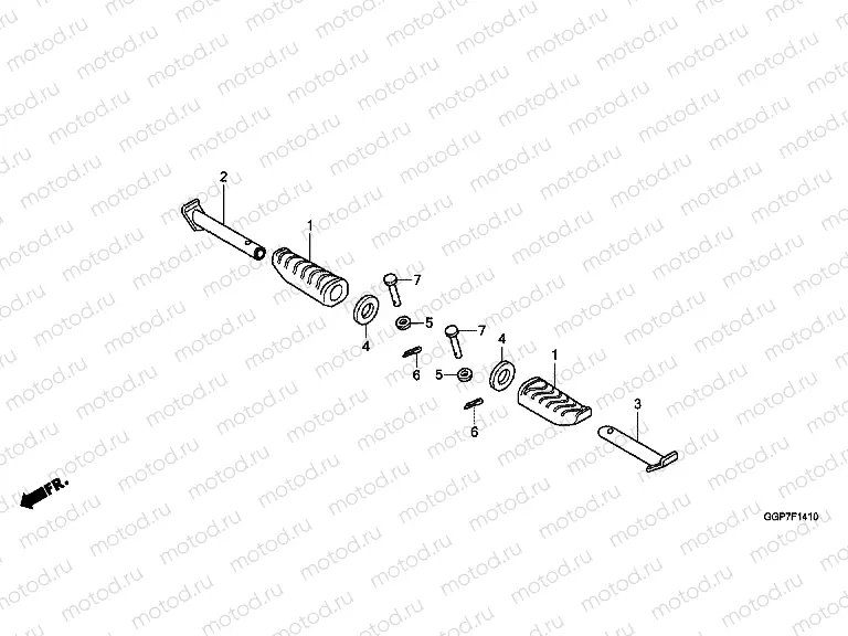 F-14-10 REAR FOOTREST (NSC50 / MPD / WH)