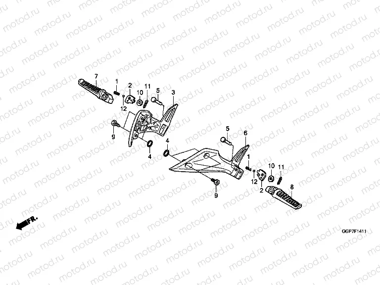 F-14-11 REAR FOOTREST (NSC502WH / T2)