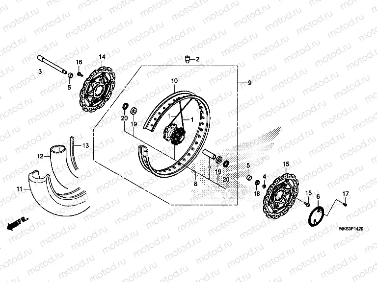 F-14-20 FRONT WHEEL
