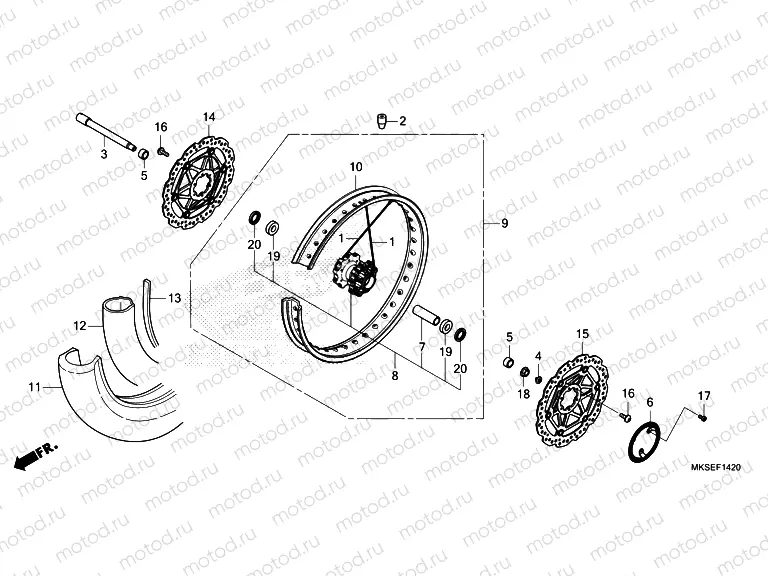 F-14-20 FRONT WHEEL