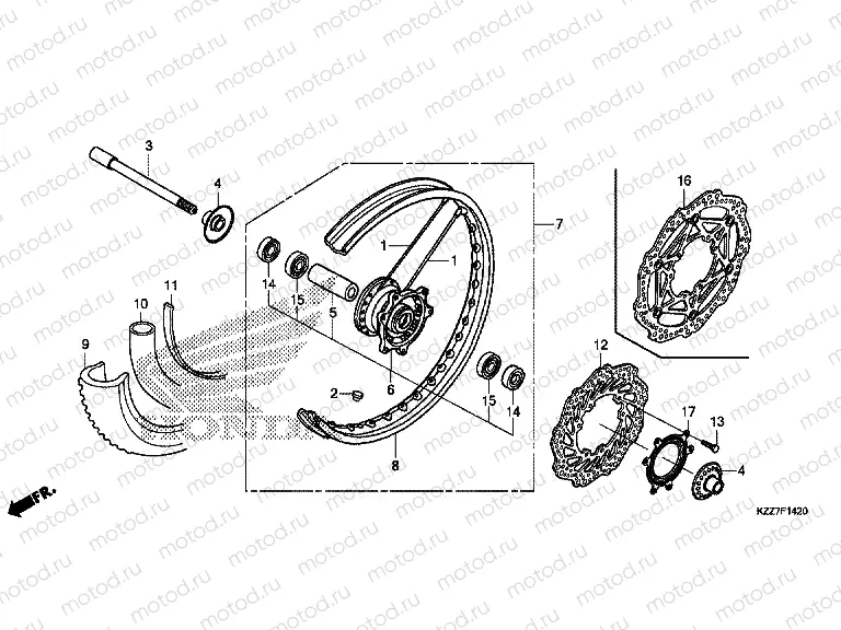F-14-20 FRONT WHEEL