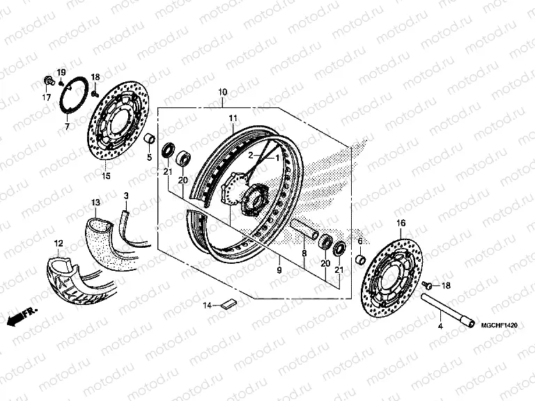 F-14-20 FRONT WHEEL (CB1100CA / CAD)