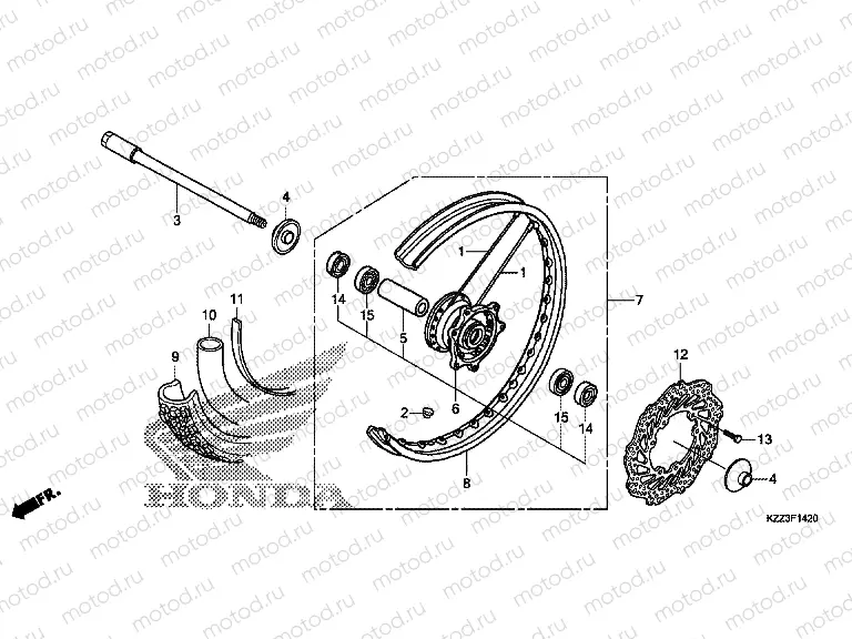 F-14-20 FRONT WHEEL (CRF250L)