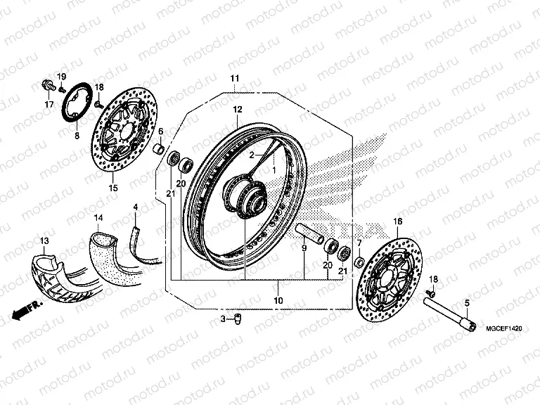 F-14-20 FRONT WHEEL (OUTER)