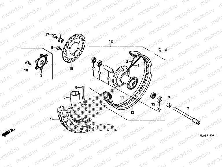 F-14-20 FRONT WHEEL (VT750CS / C2B / C2S / C)
