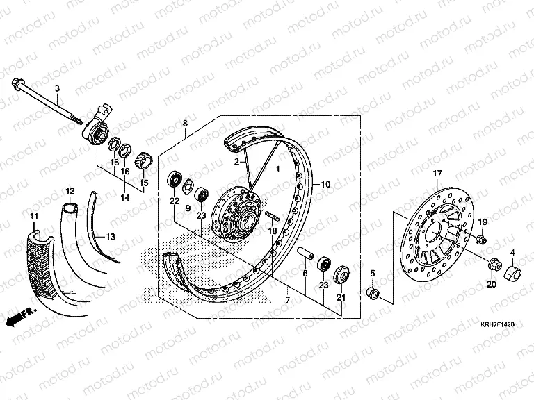 F-14-20 FRONT WHEEL (XR125LEK / XR150LEK)