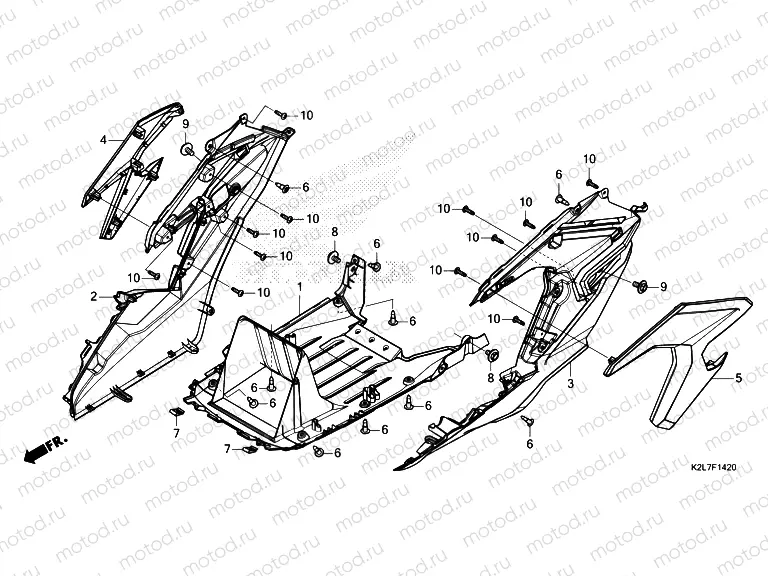 F-14-20 PILLION STEP COVER & UNDER COVER