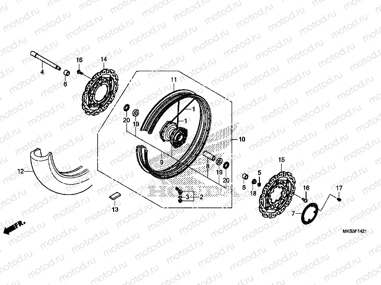F-14-21 FRONT WHEEL