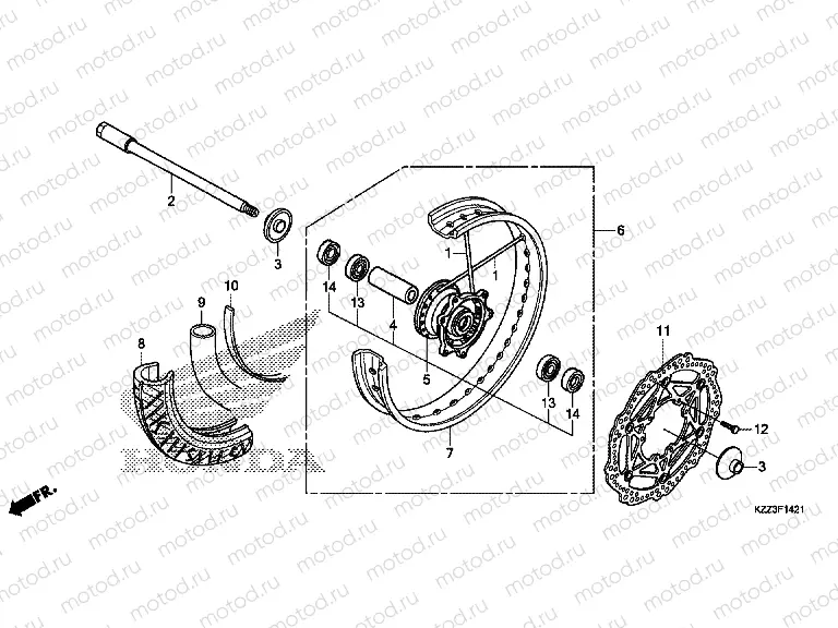 F-14-21 FRONT WHEEL (CRF250M)