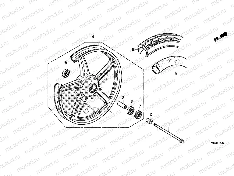 F-14-30 FRONT WHEEL (AFS1101SH-2DK)