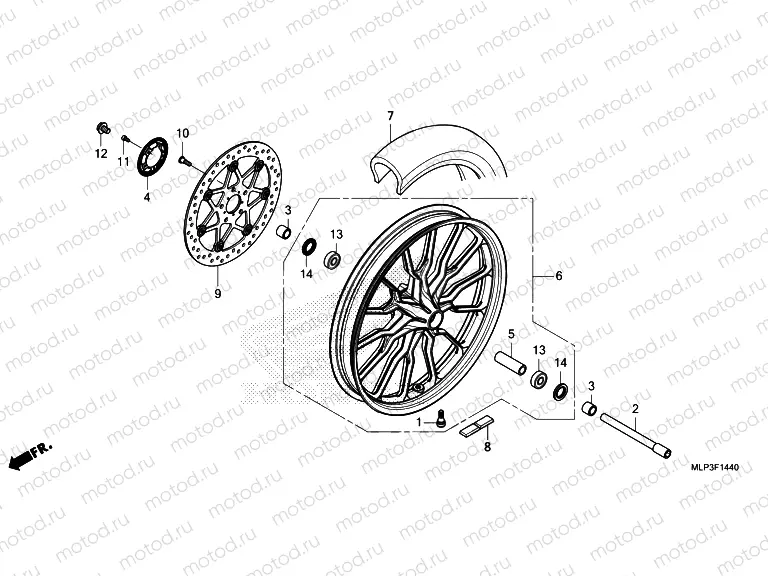 F-14-40 FRONT WHEEL