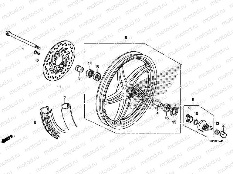 F-14-40 FRONT WHEEL (AFS1102SH)