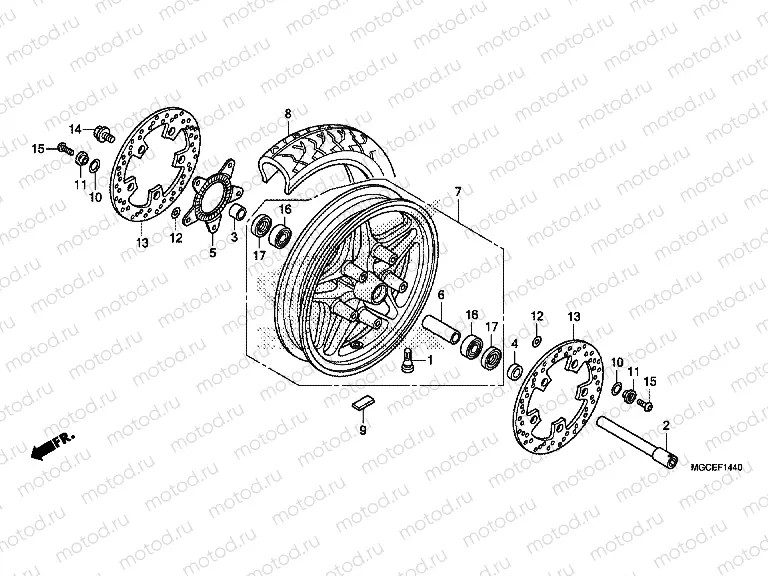 F-14-40 FRONT WHEEL (MOLDED)