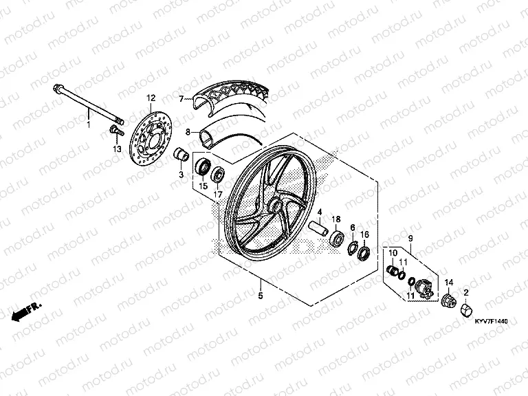 F-14-40 FRONT WHEEL (NF1003WH)