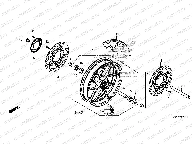 F-14-41 FRONT WHEEL (CB1100NA / NAD)