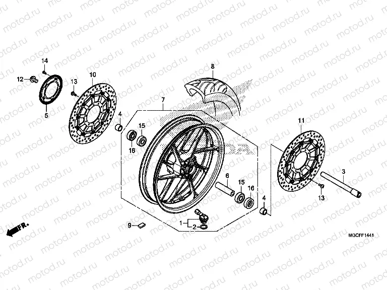 F-14-41 FRONT WHEEL (CB1100NA/NAD)