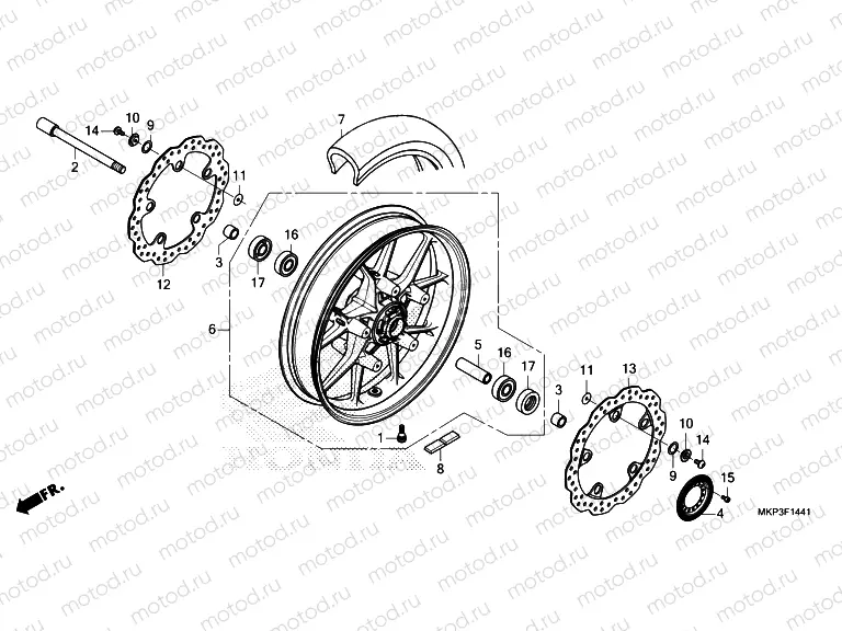 F-14-41 FRONT WHEEL CBR500RAN