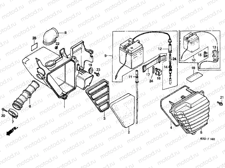 F-14 AIR FILTER / BATTERY