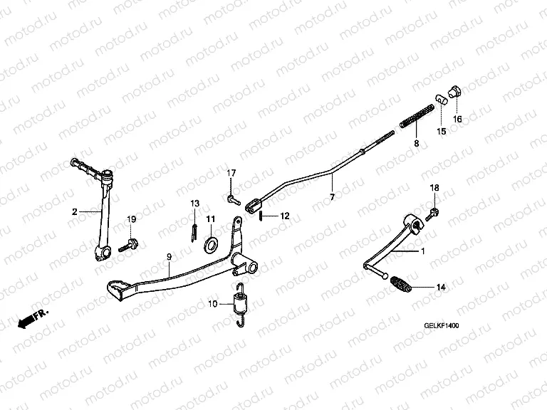 F-14 BRAKE PEDAL / PULLEY ARM