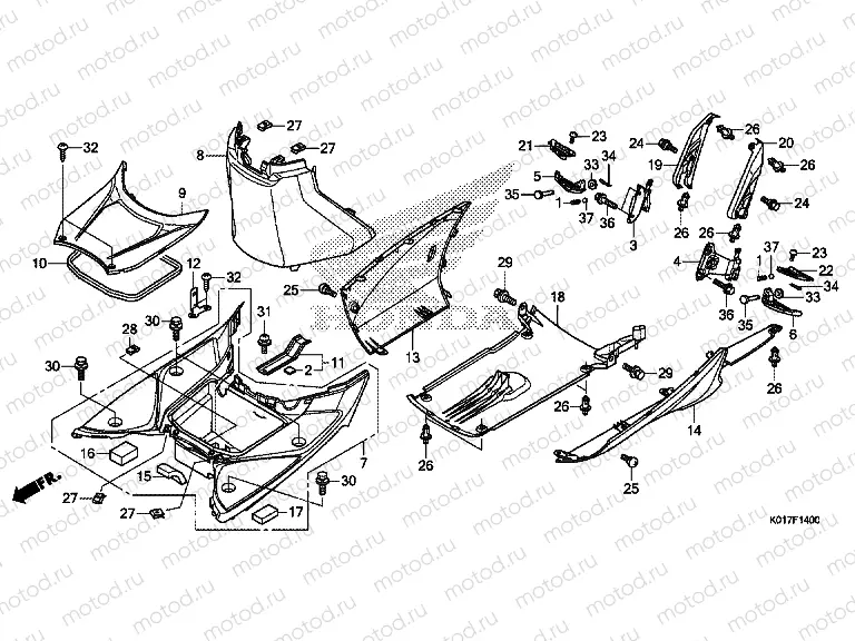 F-14 FLOOR FOOTREST / LOWER COVER
