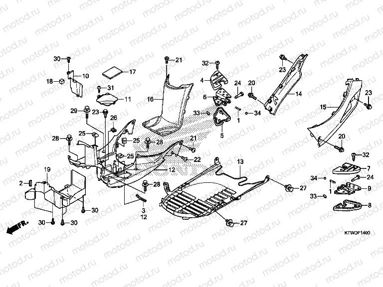 F-14 FLOOR PANEL / REAR FOOTREST