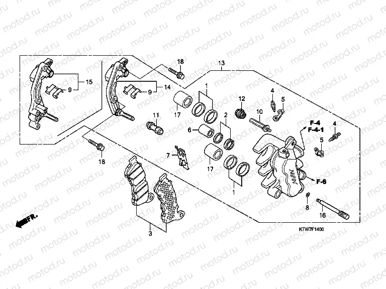 F-14 FRONT BRAKE CALIPER
