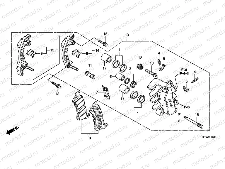 F-14 FRONT BRAKE CALIPER