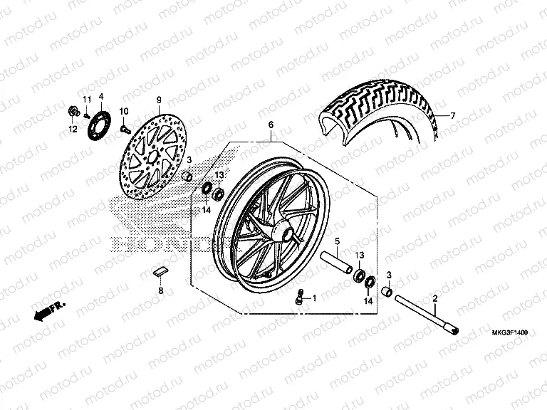 F-14 FRONT WHEEL