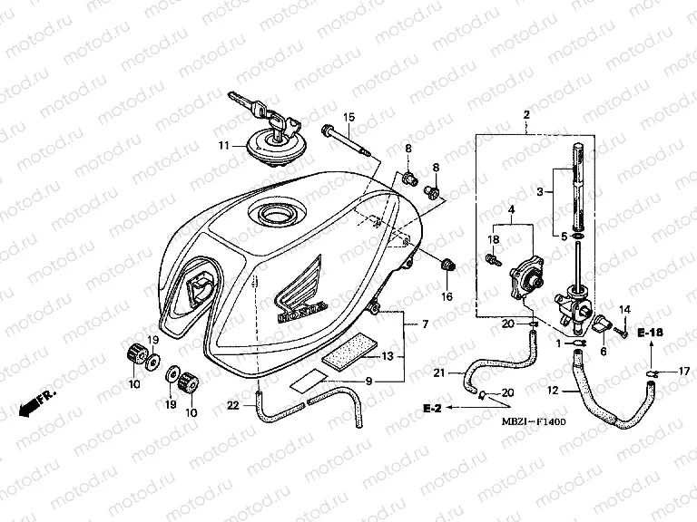 F-14 FUEL TANK (CB600F2 / F22)