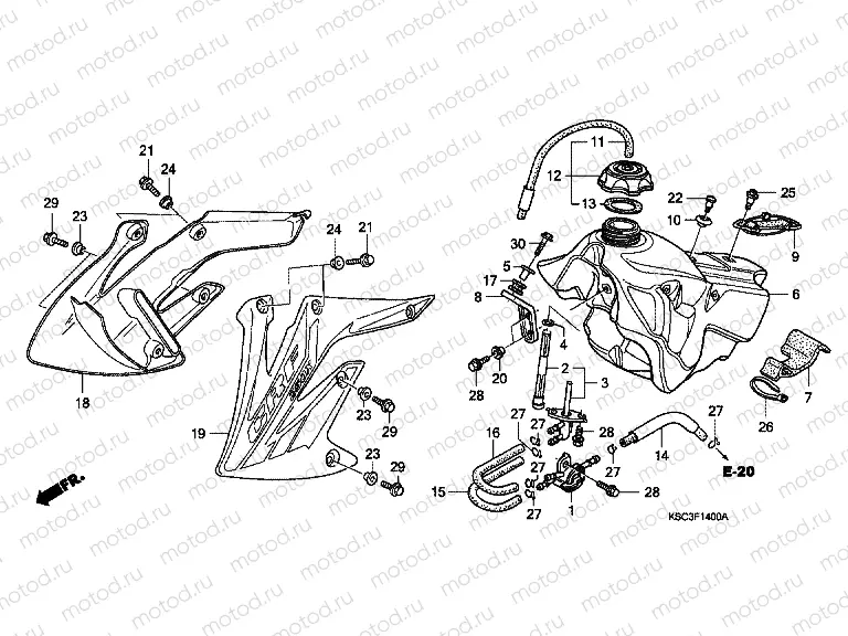 F-14 FUEL TANK (CRF250X4 / 5/6/7)