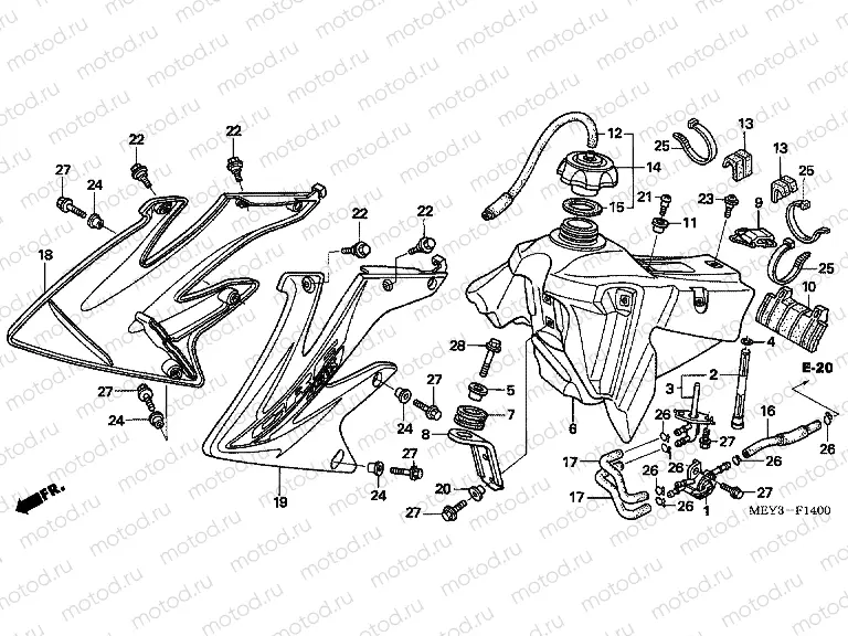 F-14 FUEL TANK (CRF450X5,6,7)