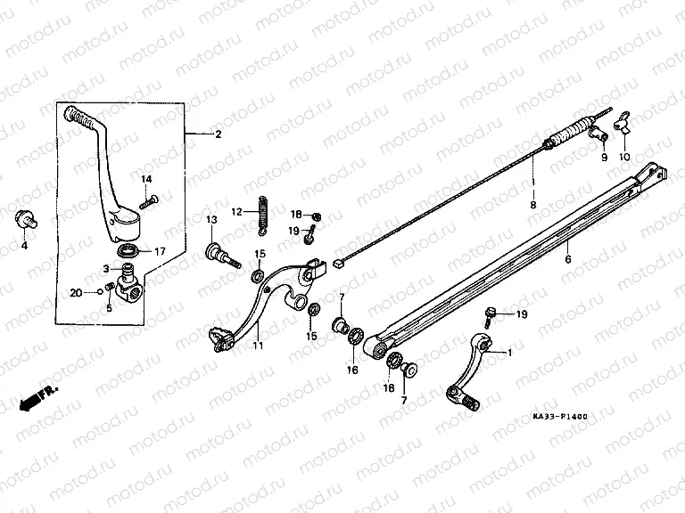 F-14 PEDAL REPLACEMENT / BRAKE PEDAL / PUSHING ARM LEVER (1)
