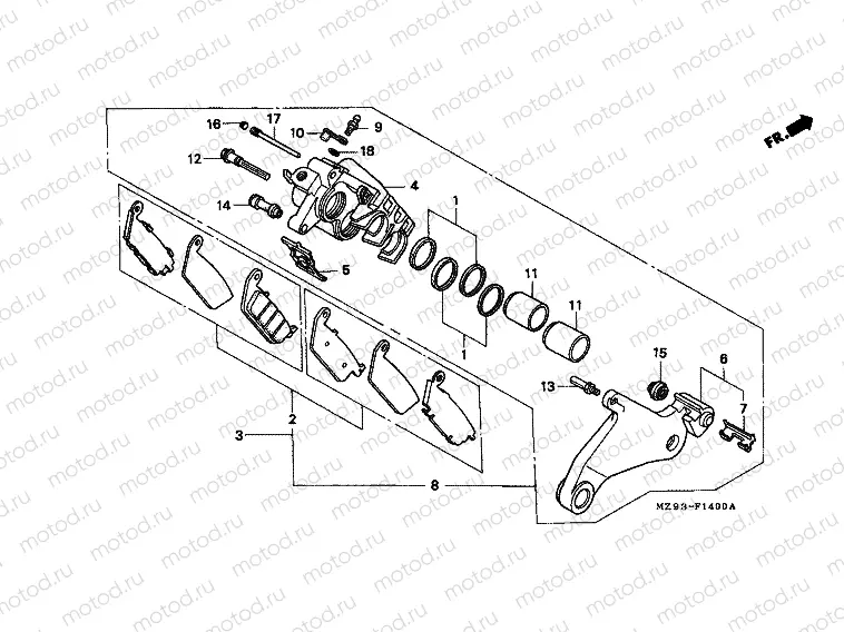 F-14 REAR BRAKE CALIPER
