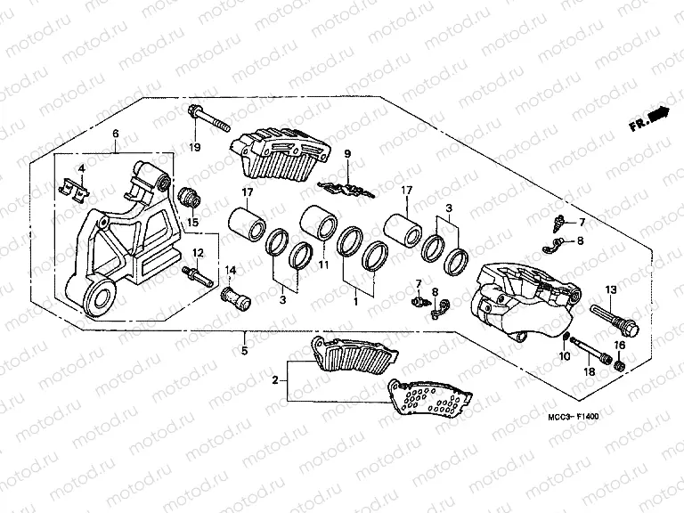 F-14 REAR BRAKE CALIPER