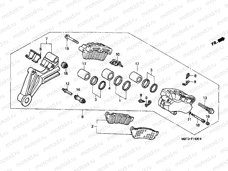 F-14 REAR BRAKE CALIPER