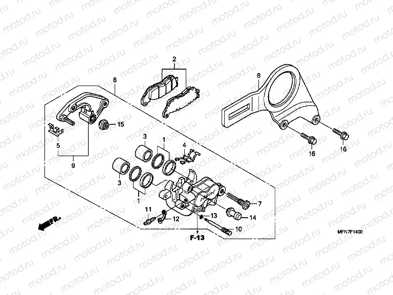 F-14 REAR BRAKE CALIPER (CB1000R)