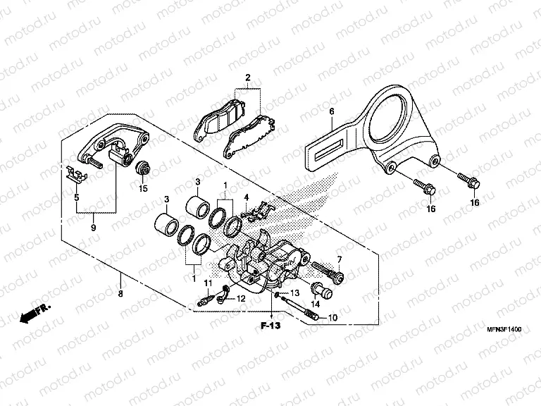 F-14 REAR BRAKE CALIPER (CB1000R)