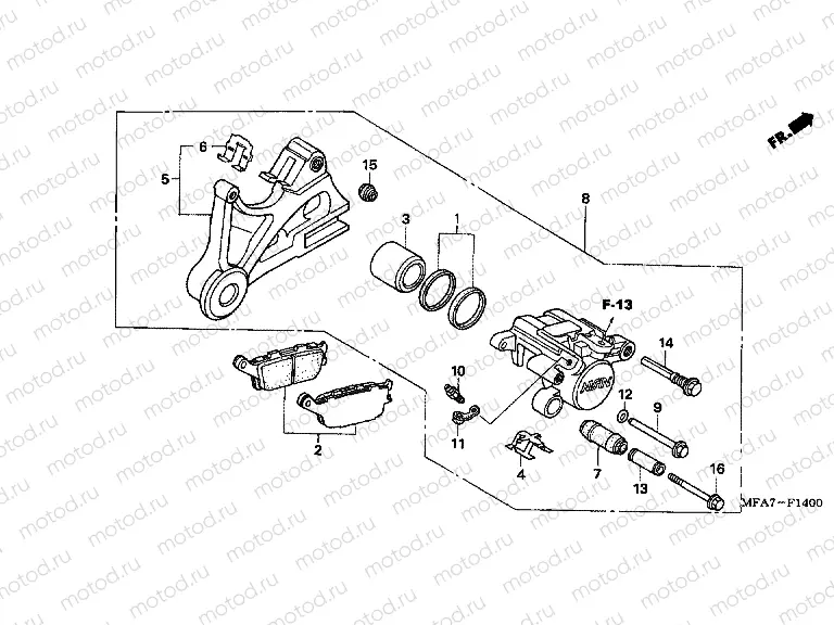 F-14 REAR BRAKE CALIPER (CBF1000)