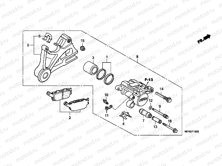 F-14 REAR BRAKE CALIPER (CBF1000)