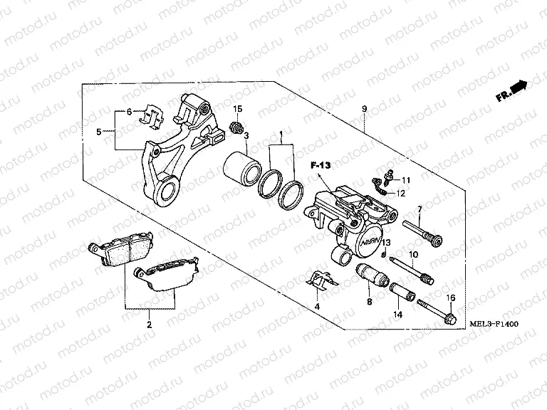 F-14 REAR BRAKE CALIPER (CBR1000RR4 / 5)
