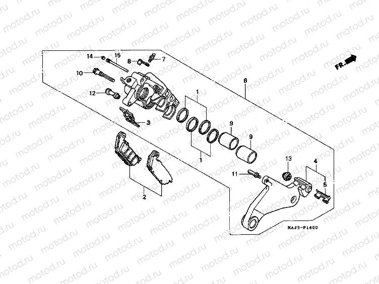 F-14 REAR BRAKE CALIPER (ST1100 / ST1100AS)