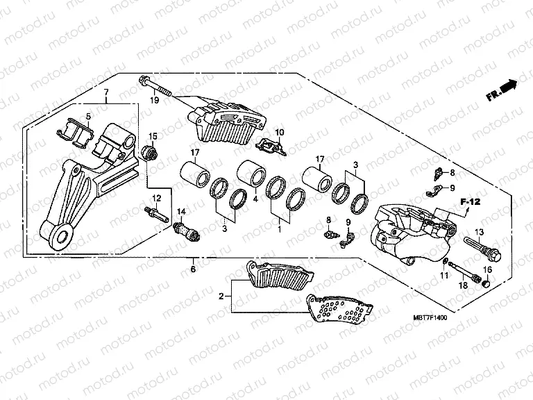 F-14 REAR BRAKE CALIPER (XL1000V)
