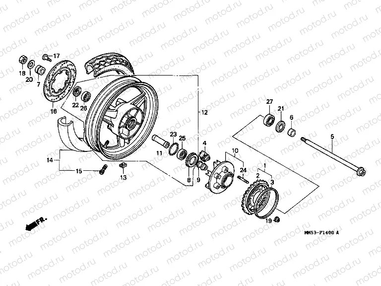 F-14 REAR WHEEL (CBR1000FH / FJ / FM)