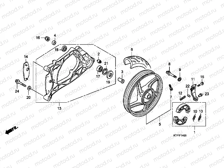 F-14 REAR WHEEL / SWING ARM (SH125D / 150D)