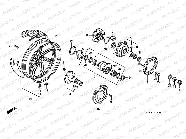 F-14 REAR WHEEL (VFR750FL / FM / FN / FP)