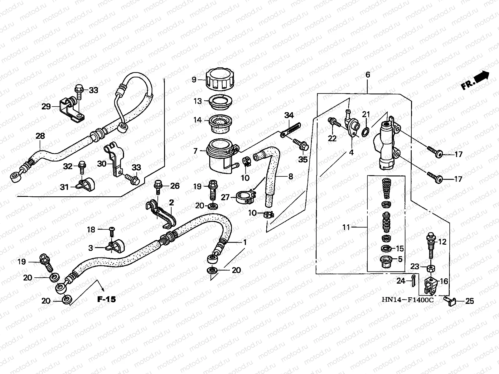 F-14 RR. BRAKE MASTER CYLINDER