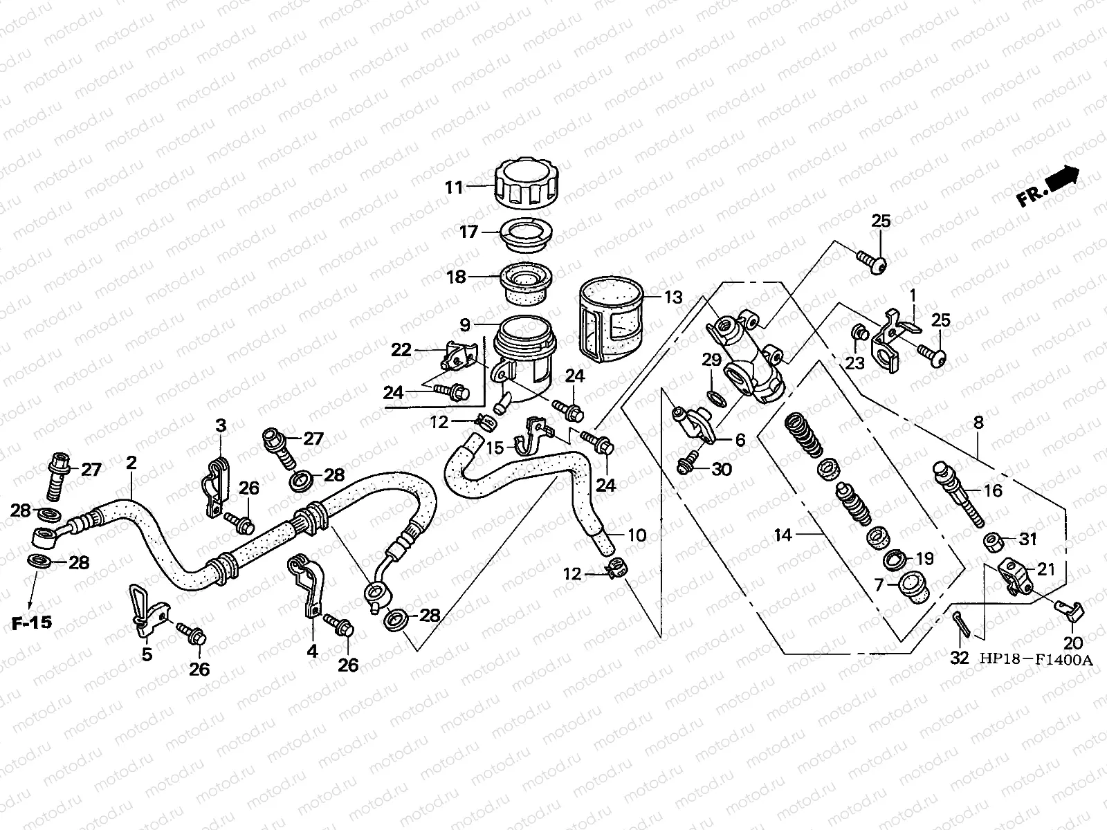 F-14 RR. BRAKE MASTER CYLINDER