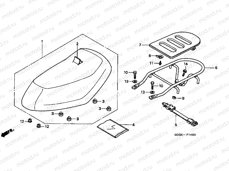 F-14 SEAT / REAR HOLDER