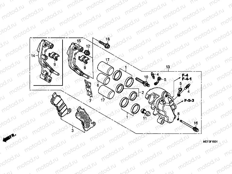 F-15-1 FRONT BRAKE CALIPER (FJS400D9 / FJS400A)